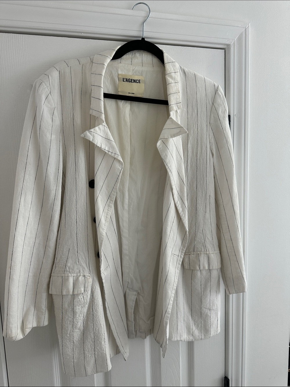 L'AGENCE White Jacket with Black Trim